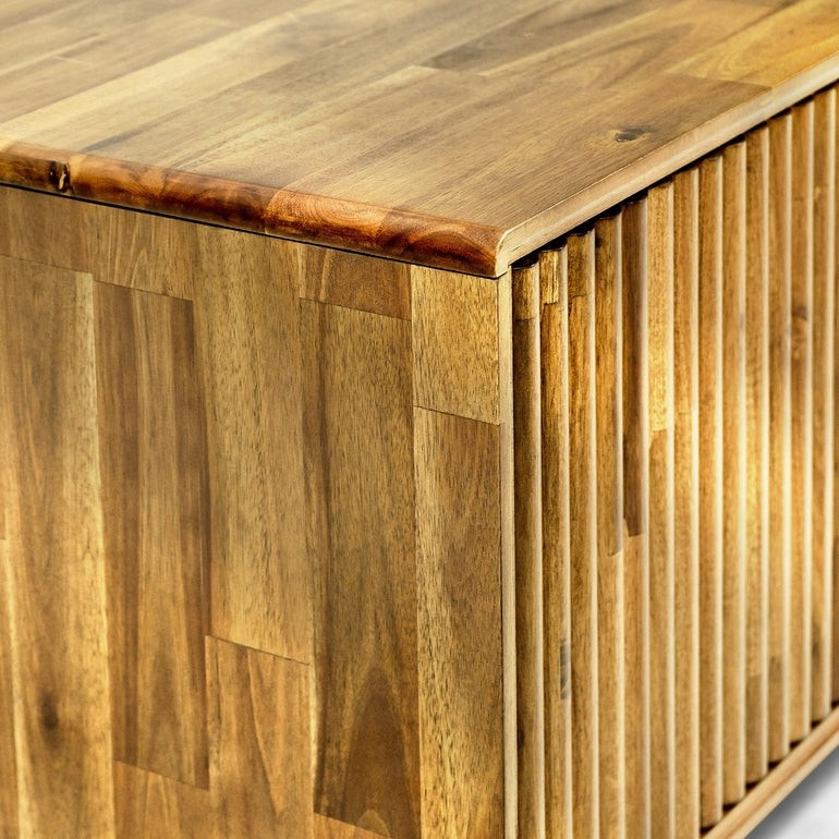Wooden TV Stand, Fluted
