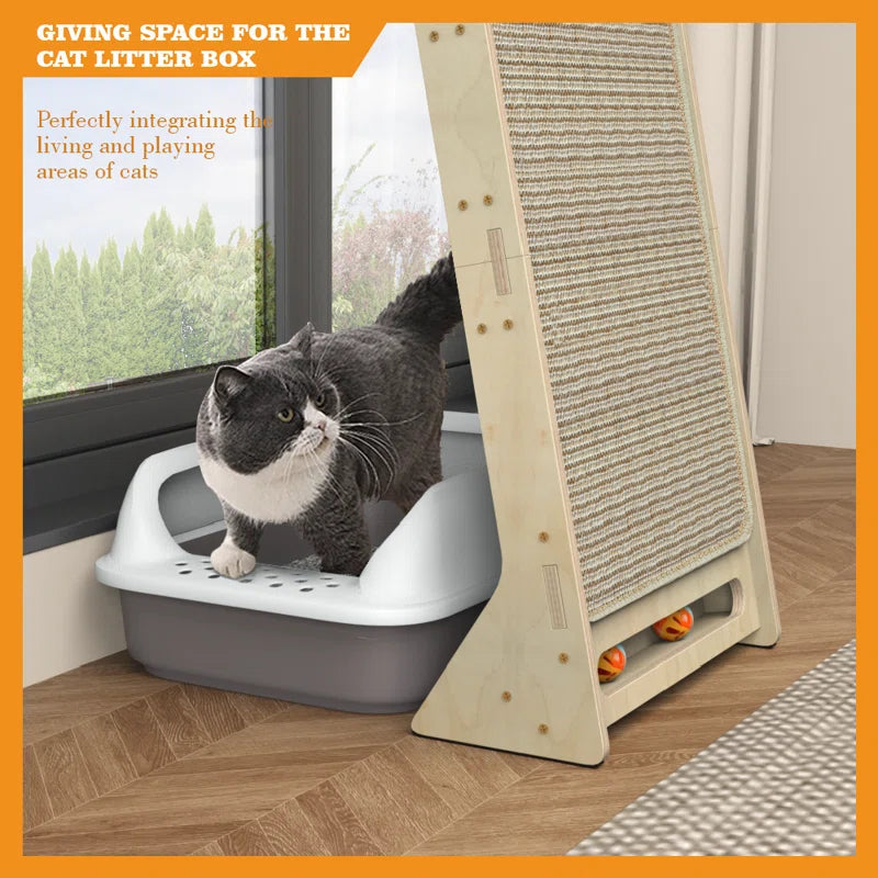 Luxury Wall-Mounted Cat Climbing Tower — Modern Cat Climber with Scratching Mat & Perch