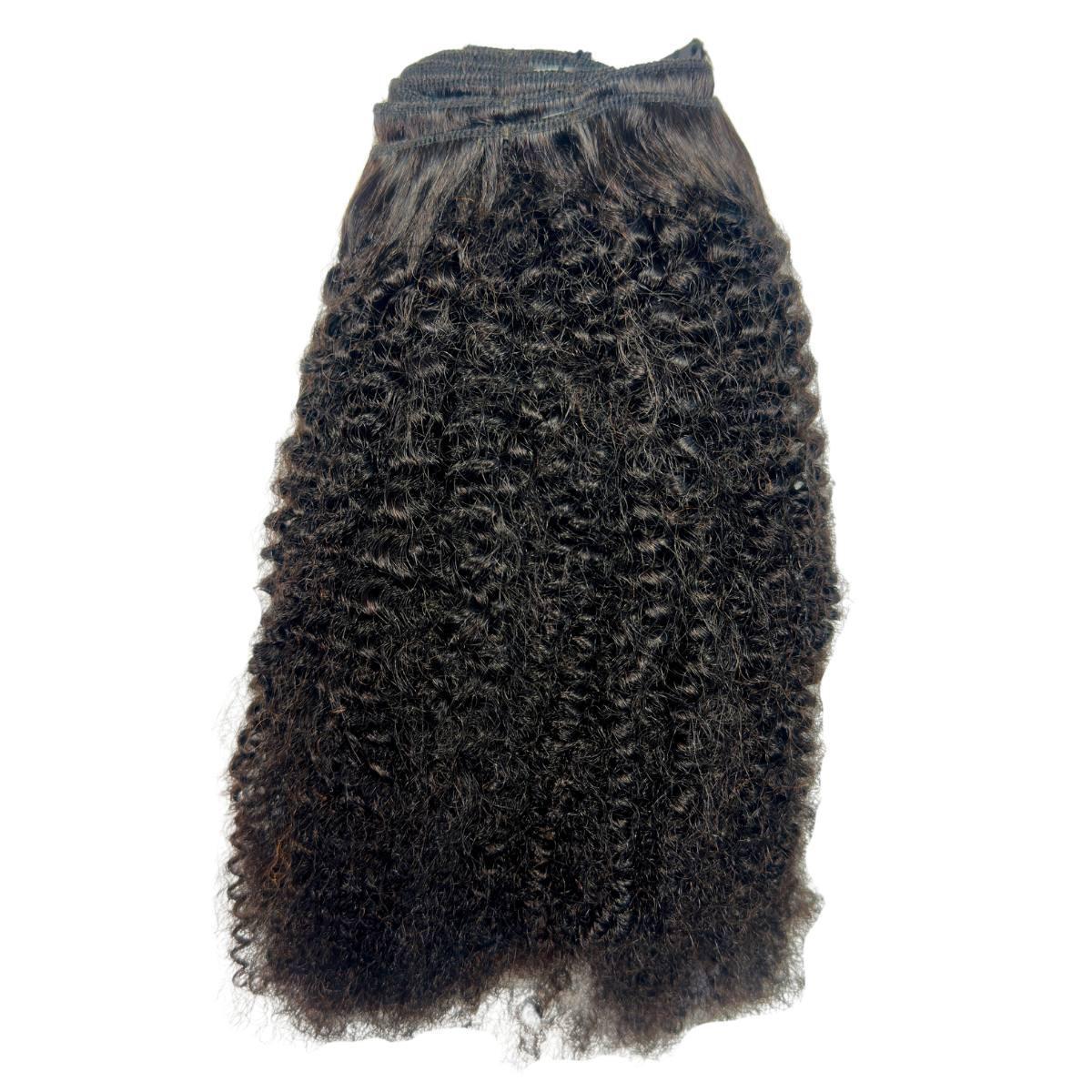 Afro Textured Curly Clip-In 100% Human Hair Extensions