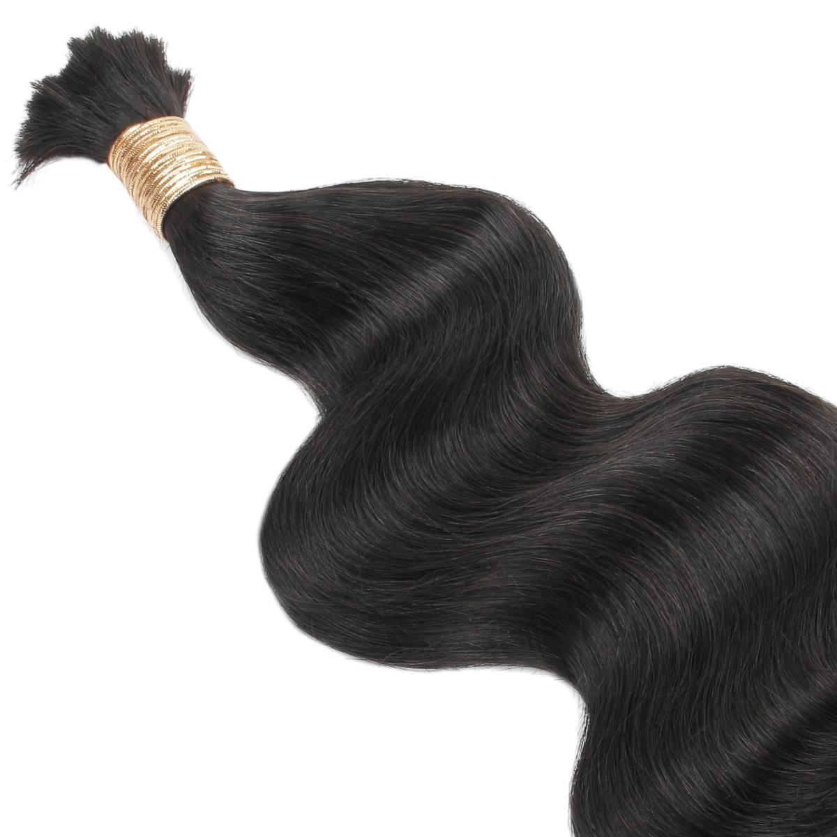 Natural 1B Body Wave Bulk Human Braiding Hair