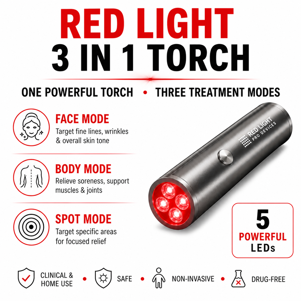 Red LED Torch Light | Red Light Pro Devices