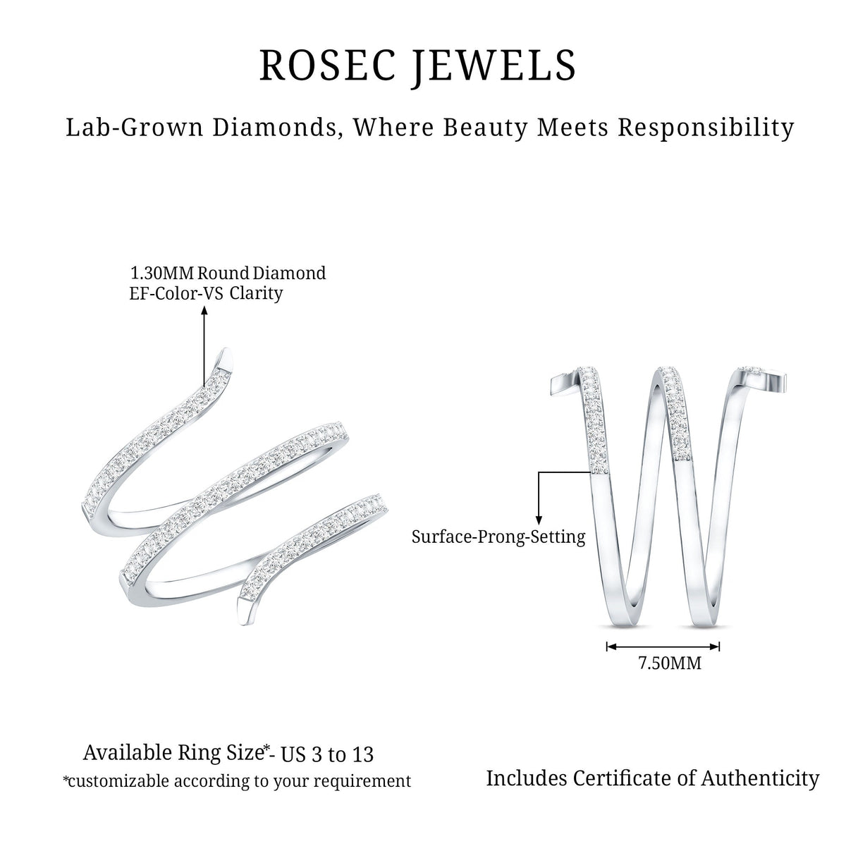 Certified Lab Grown Diamond Cocktail Ring For Women