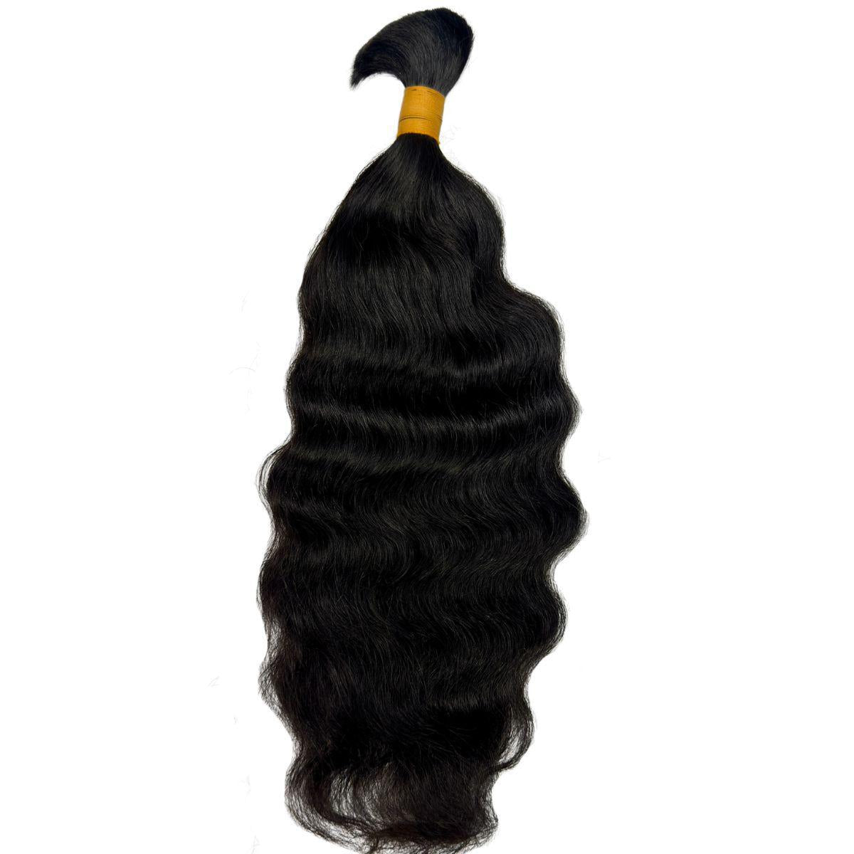 Natural 1B Raw Indian Curly Bulk Braiding Hair