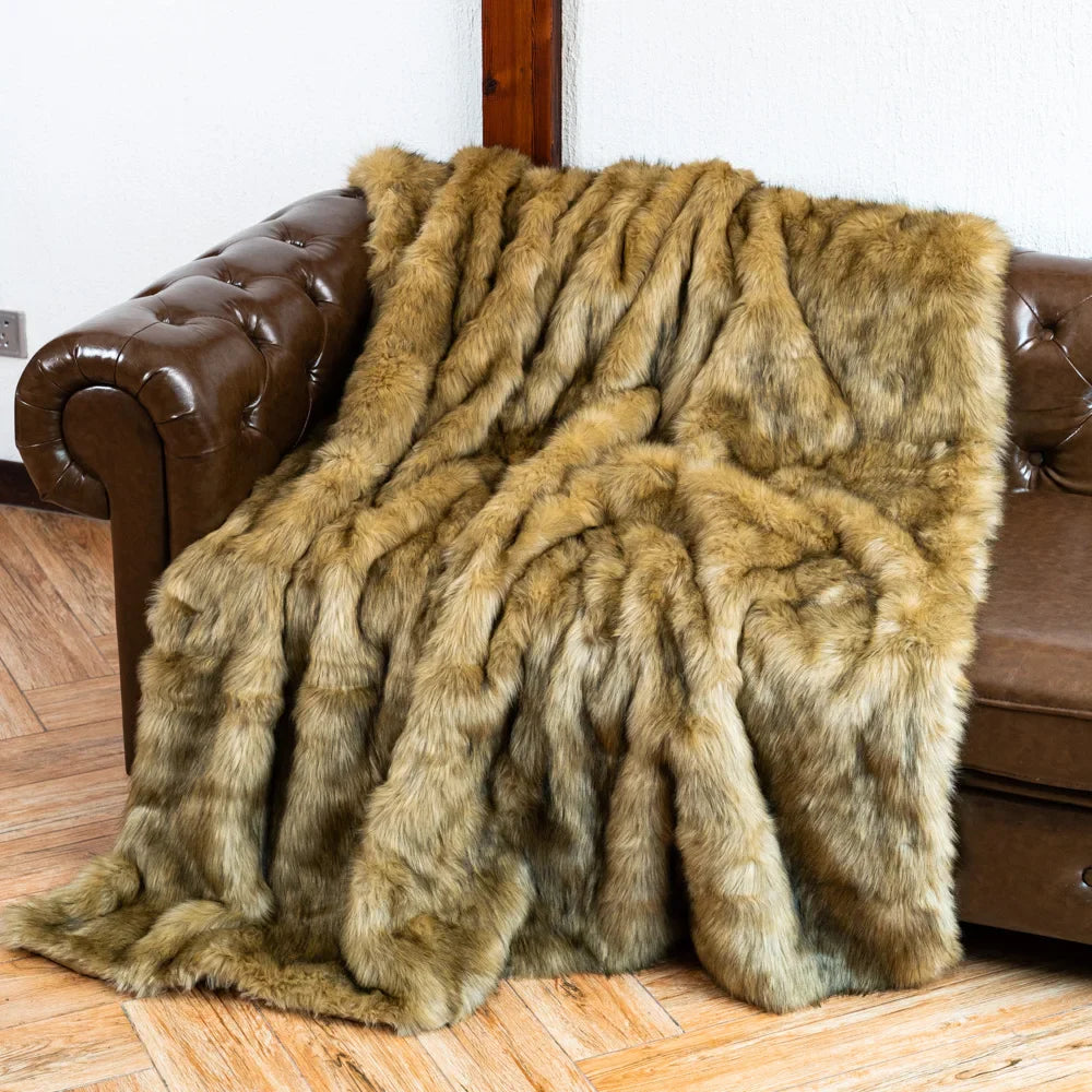 Heavy Faux Fur Throw Blanket