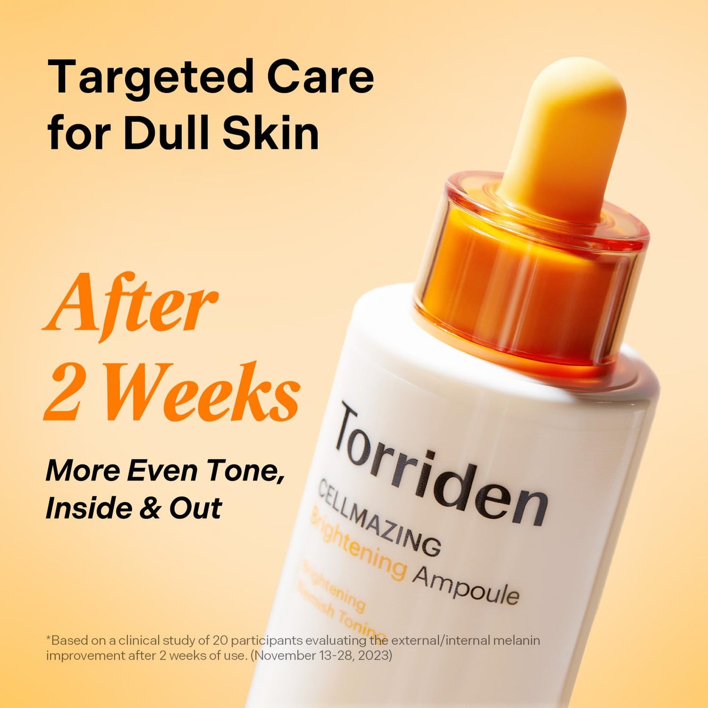 Torriden CellMazing Brightening Ampoule with text on a beige background