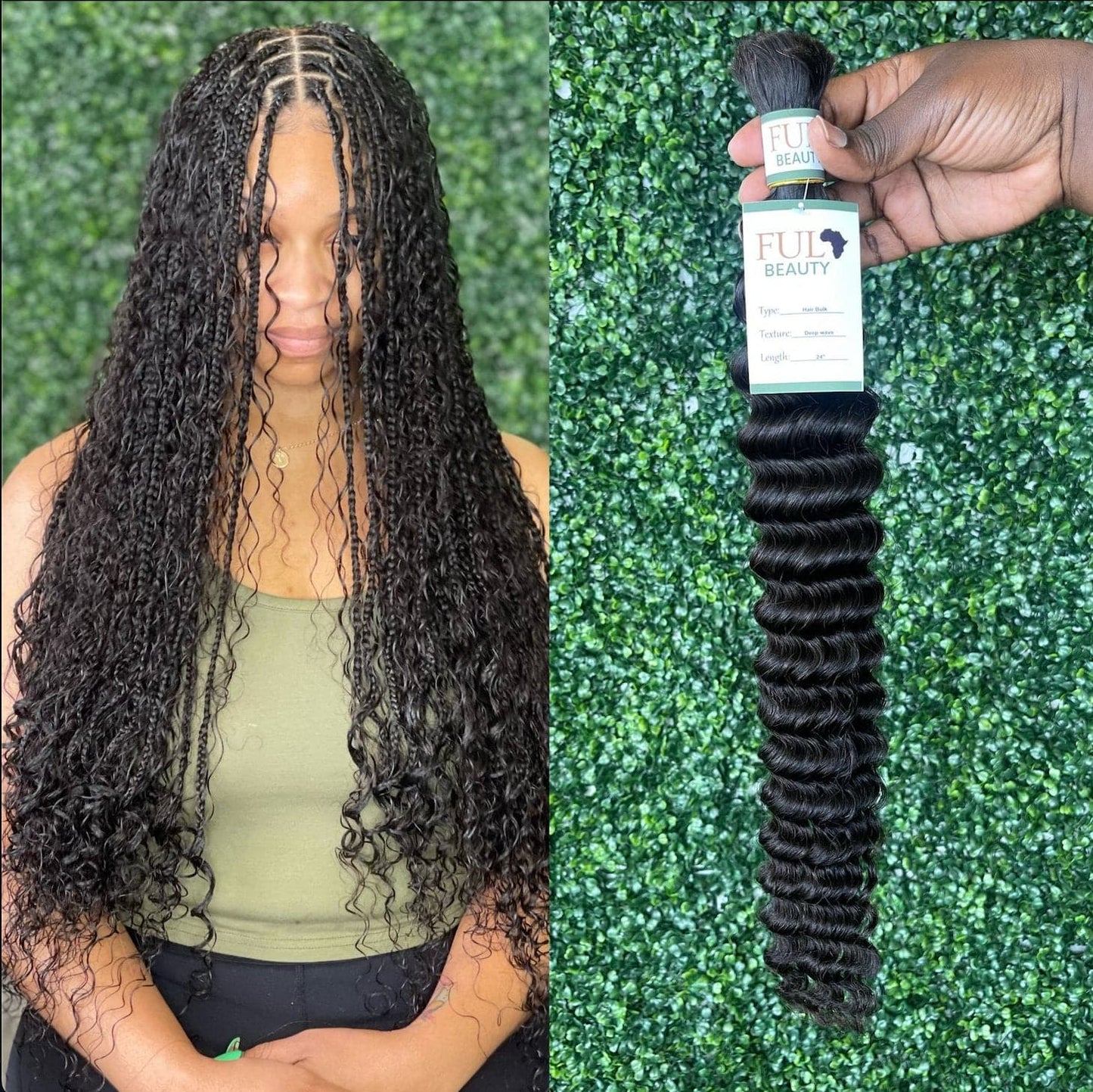 Boho Deep Wave Bulk Braiding Hair