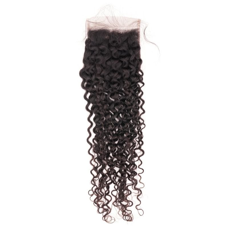 Textured Curly 4x4 Transparent Lace Human Hair Closure