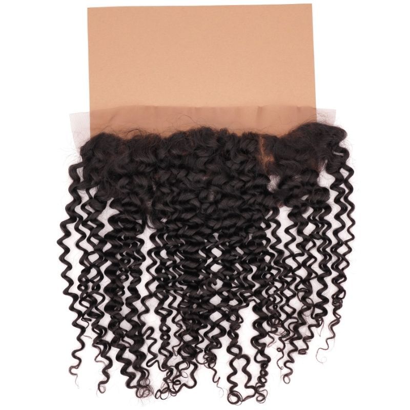 Textured Curly 13x4 Transparent Lace Human Hair Frontal