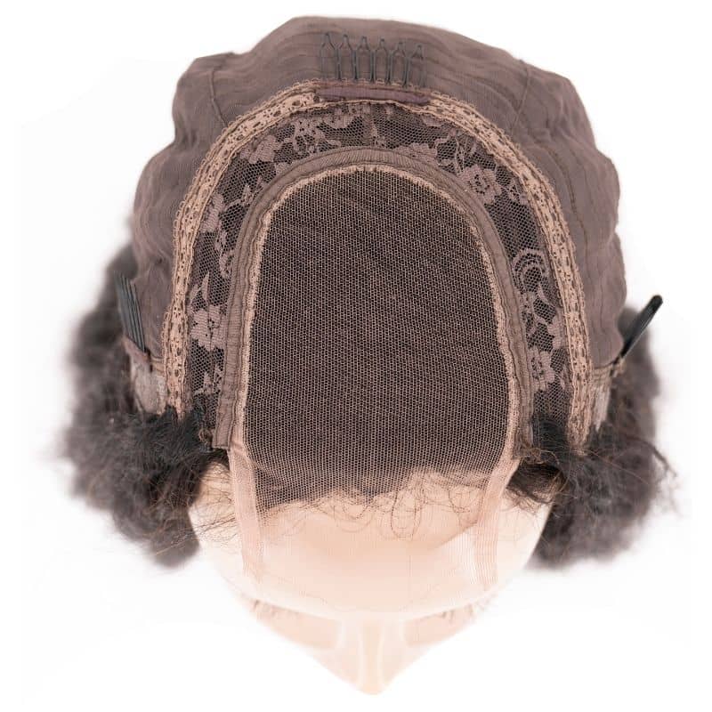 Natural 1B Textured Straight 4x4 Transparent Lace Human Hair Closure Wig