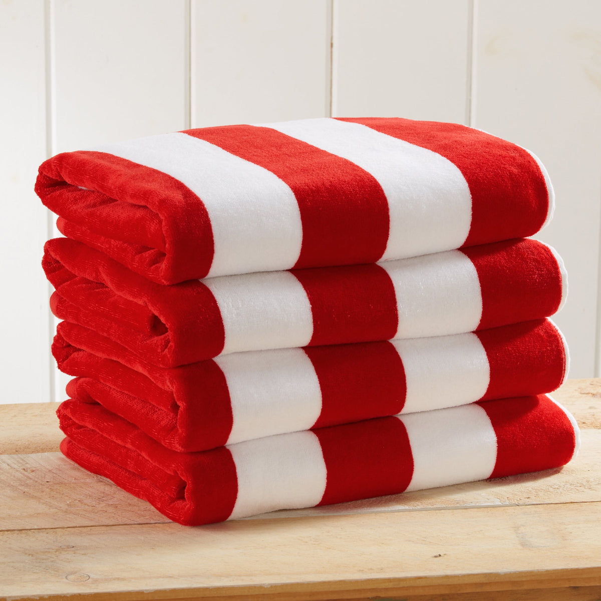 Cotton Velour Cabana Stripe Beach Towel | Novia Collection