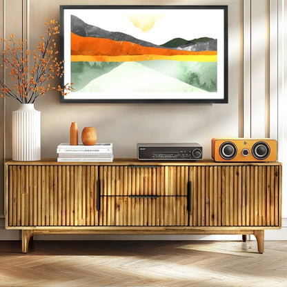 Wooden TV Stand, Fluted