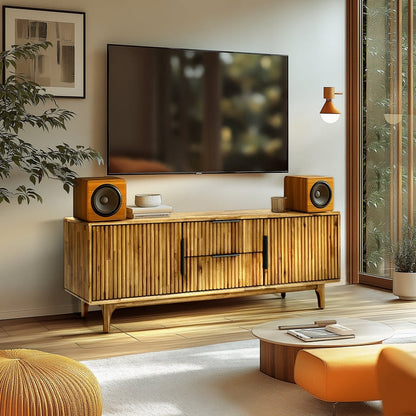 Wooden TV Stand, Fluted