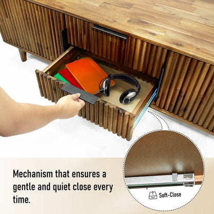 Wooden TV Stand, Fluted