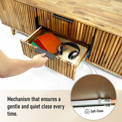 Wooden TV Stand, Fluted