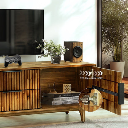 Wooden TV Stand, Fluted