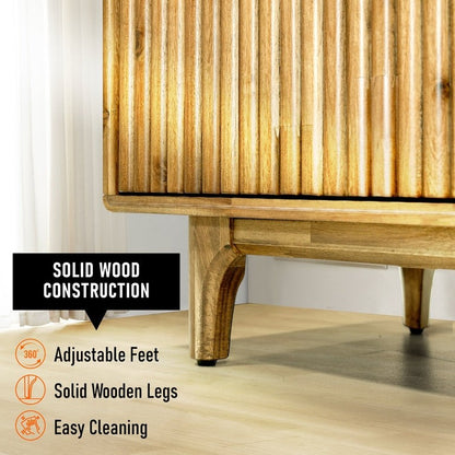 Wooden TV Stand, Fluted