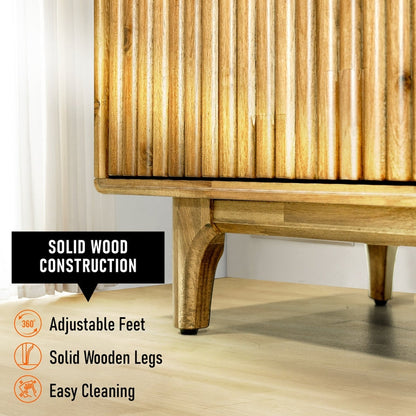 Wooden TV Stand, Fluted