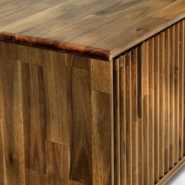 Wooden TV Stand, Fluted