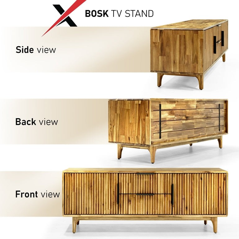 Wooden TV Stand, Fluted