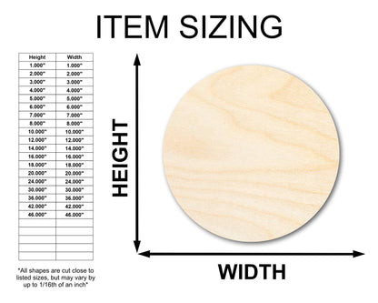 Unfinished Wood Circle Craft Cutout, Round | Up to 36"
