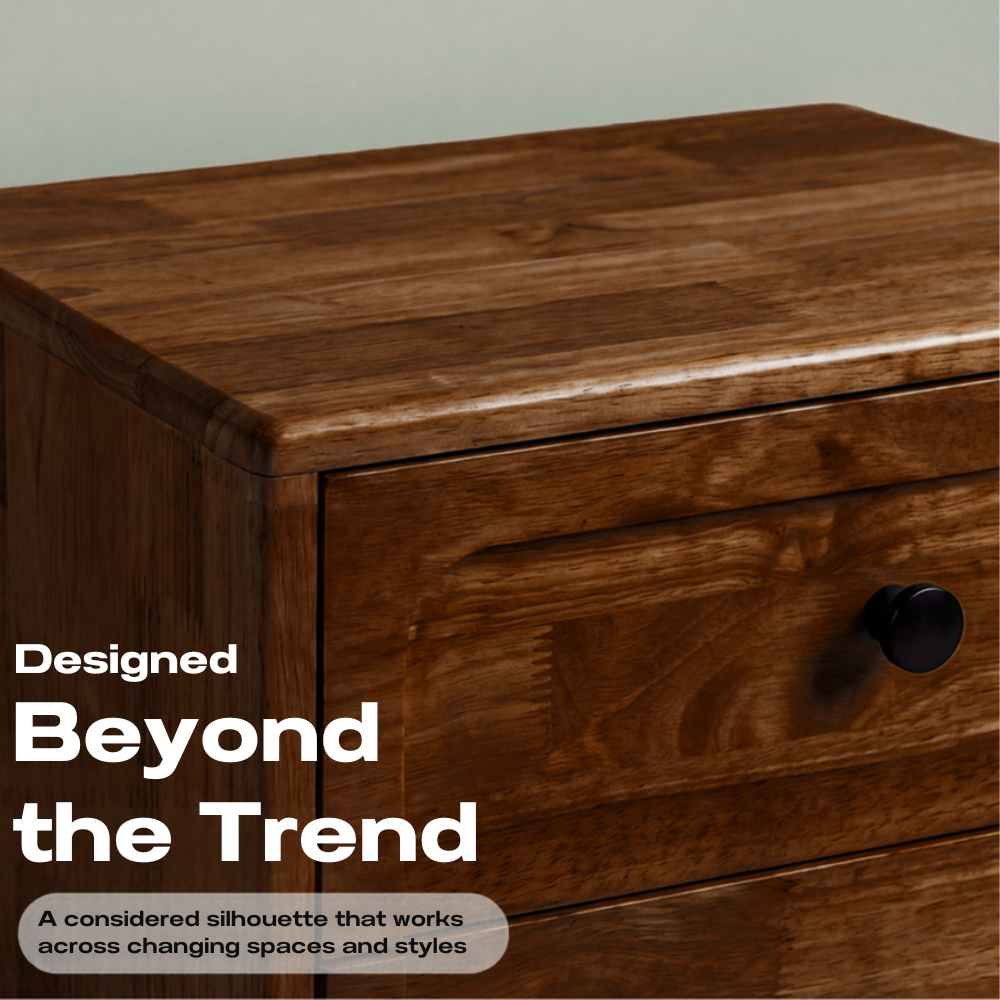 Savana Solid Wood 2-Drawer Nightstand