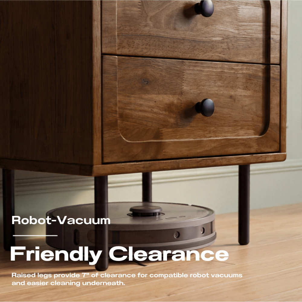 Savana Solid Wood 2-Drawer Nightstand