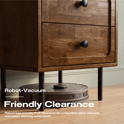 Savana Solid Wood 2-Drawer Nightstand