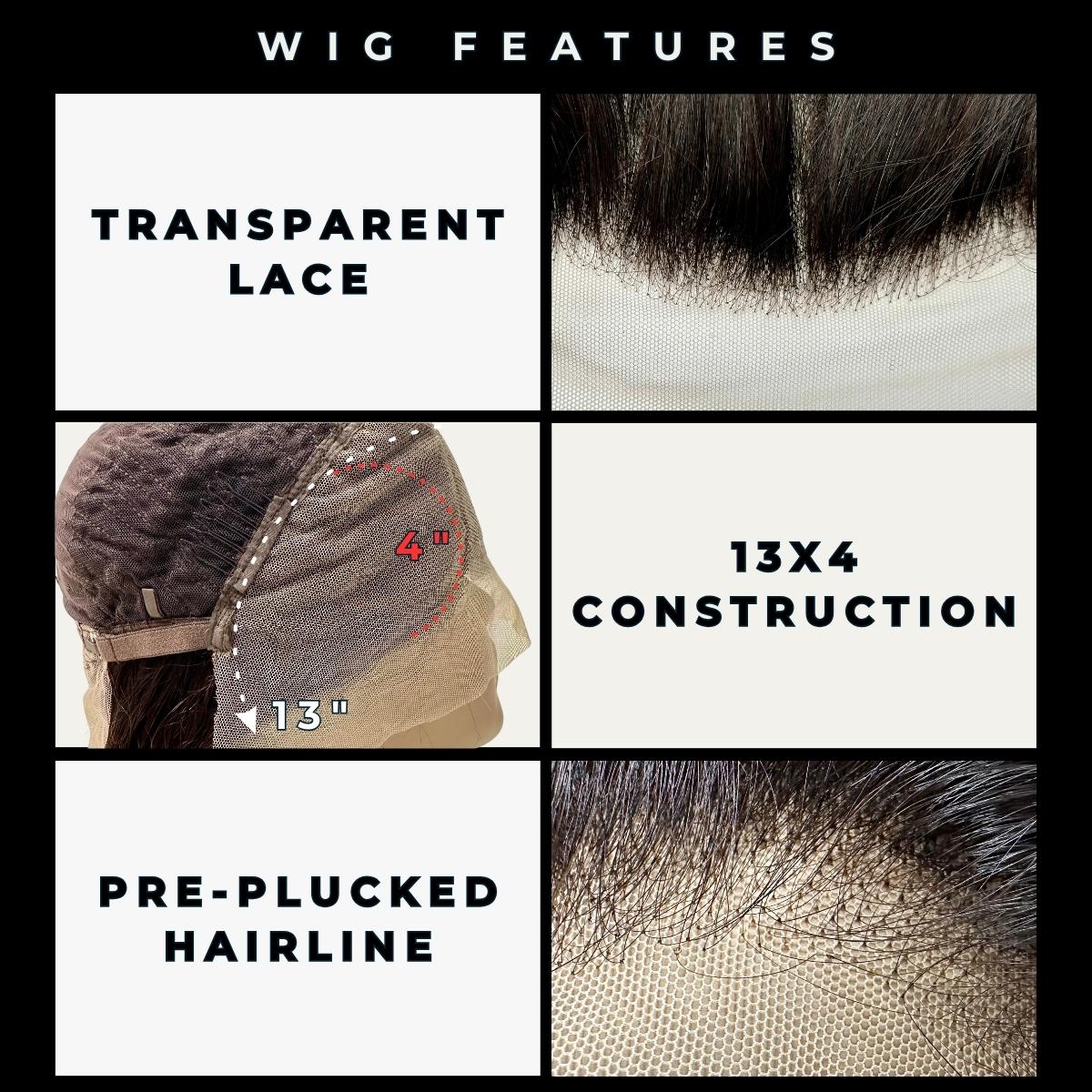 Cherry Red Straight Bob 13x4 Transparent Lace Front Human Hair Wig