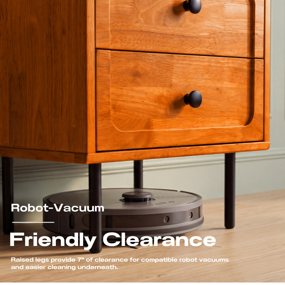 Savana Solid Wood 2-Drawer Nightstand