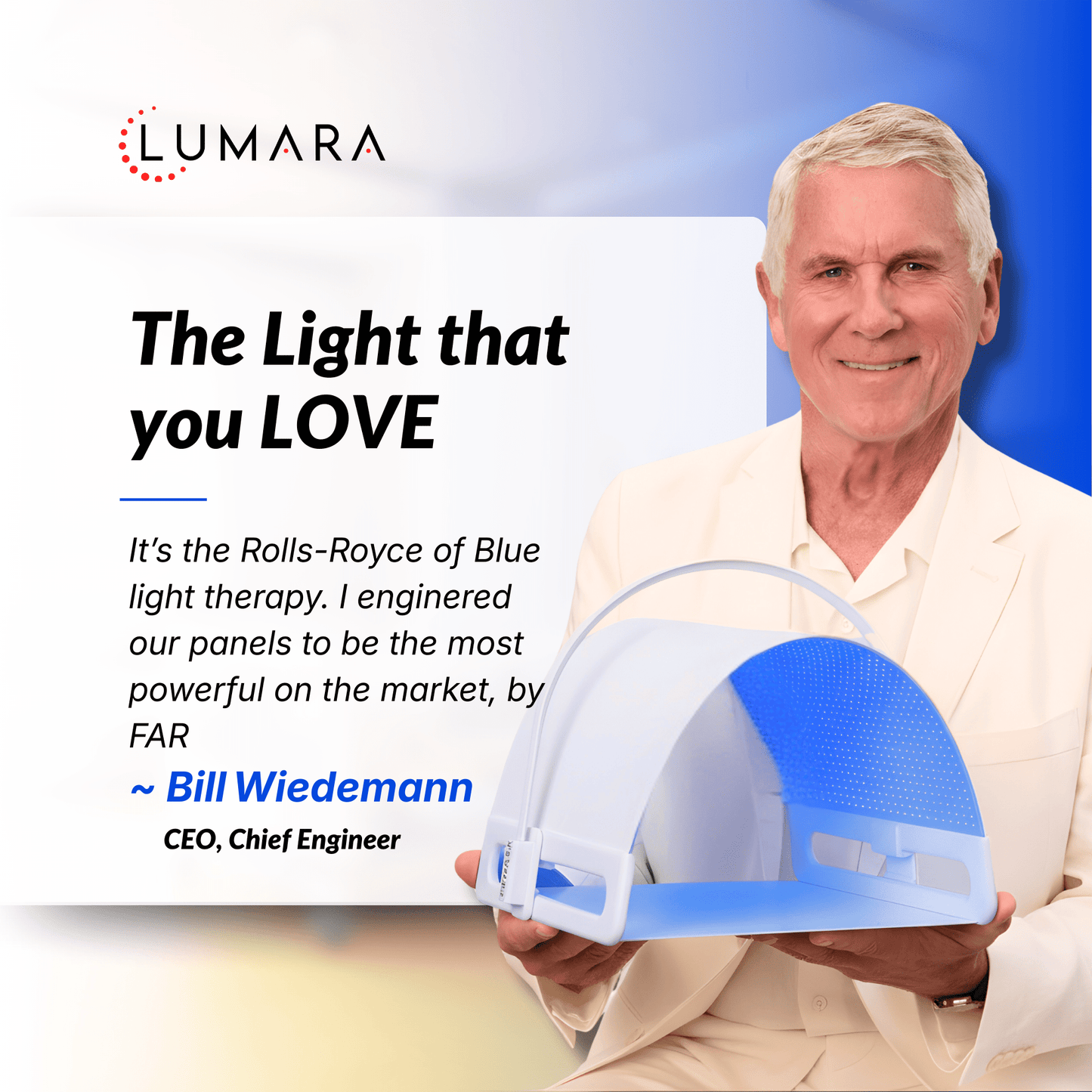 The Lumara Illuminate Blue Light Panel Supports Blemish Prone Skin