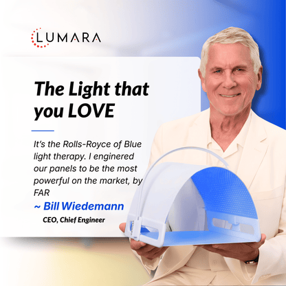 The Lumara Illuminate Blue Light Panel Supports Blemish Prone Skin