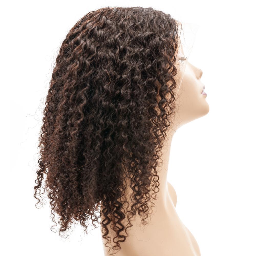 Coffee Textured Curly Bob 13x4 Transparent Lace Front Human Hair Wig