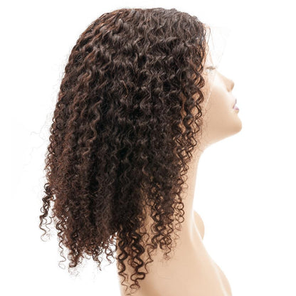 Coffee Textured Curly Bob 13x4 Transparent Lace Front Human Hair Wig