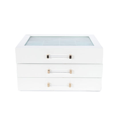 Kendall 3 Tier Jewelry Box – White