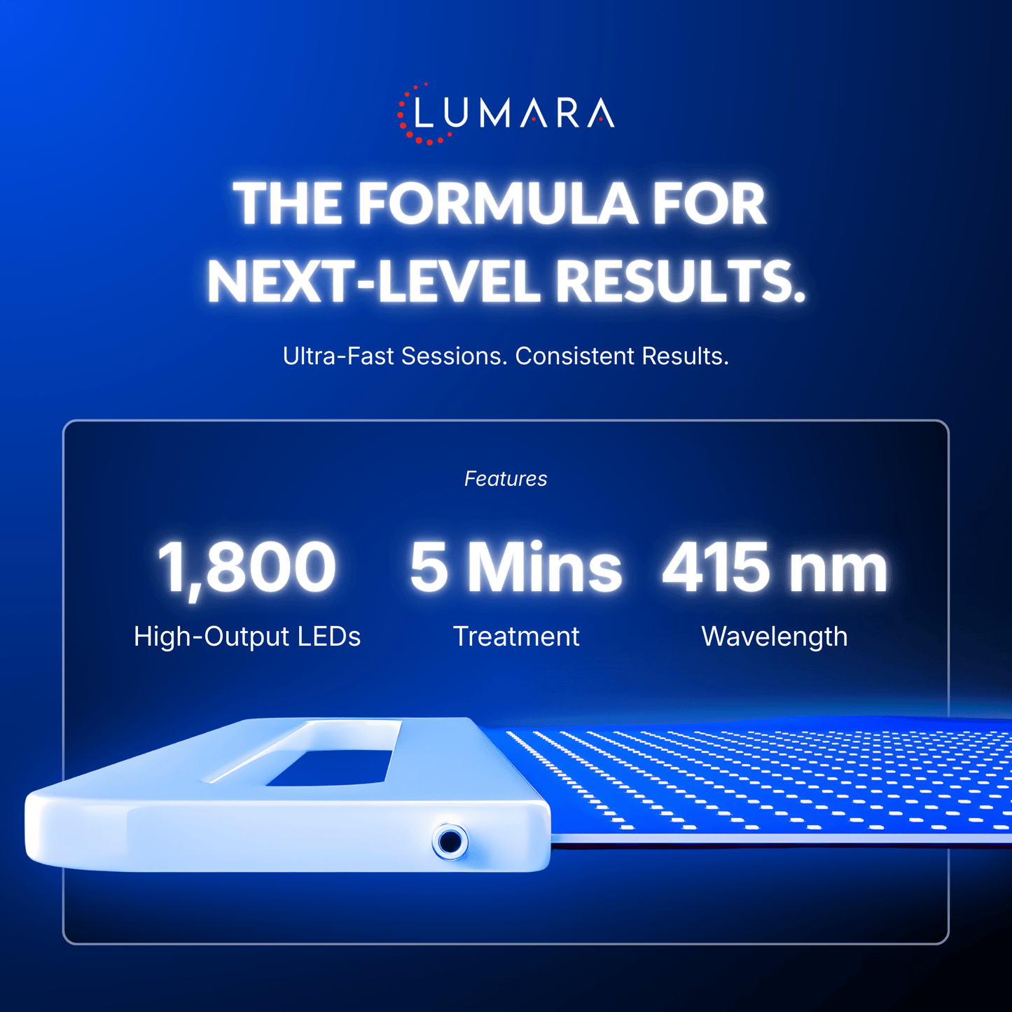 The Lumara Illuminate Blue Light Panel Supports Blemish Prone Skin