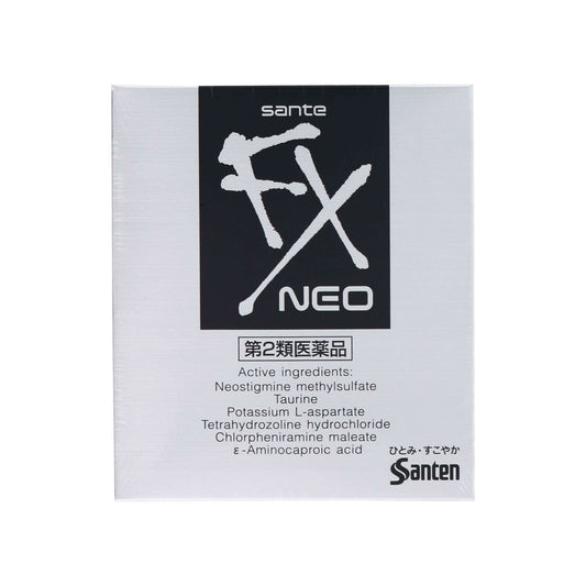 Santen Neo packaging with black and white design on a light gray background