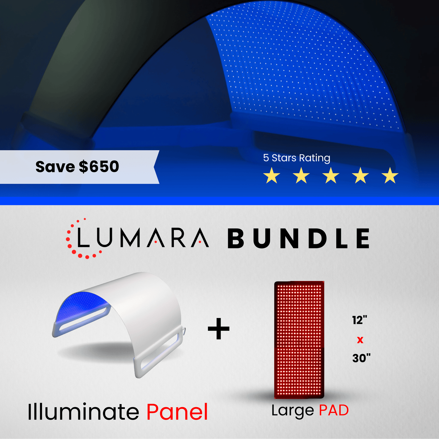 The Lumara Illuminate Blue Light Panel Supports Blemish Prone Skin