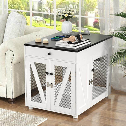Dog Crate End Table Wtih Drawer