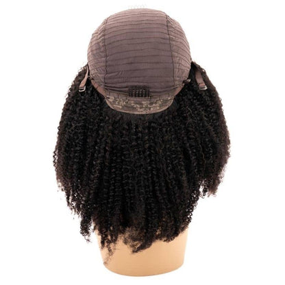 Afro Textured Curly 4x4 Transparent Lace Hair Closure Wig