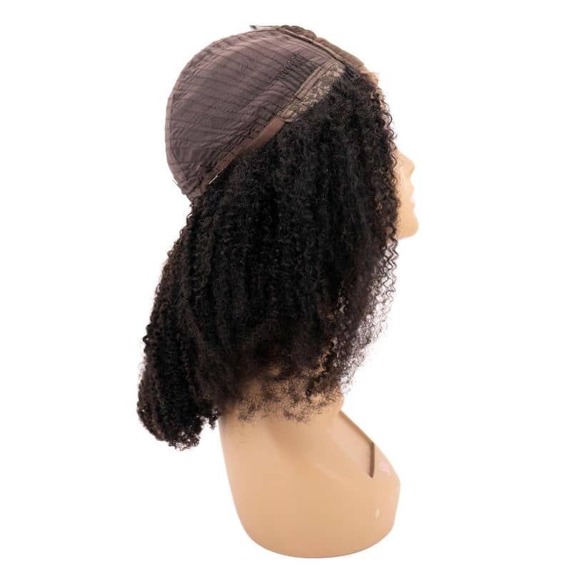 Afro Textured Curly 4x4 Transparent Lace Hair Closure Wig
