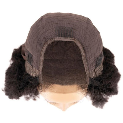 Afro Textured Curly 4x4 Transparent Lace Hair Closure Wig
