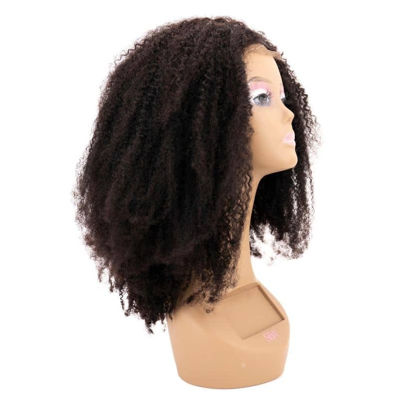 Afro Textured Curly 4x4 Transparent Lace Hair Closure Wig