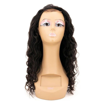 Beach Wave 4x4 Transparent Lace Human Hair Closure Wig