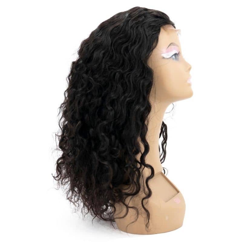 Messy Curl 4x4 Transparent Lace Human Hair Closure Wig