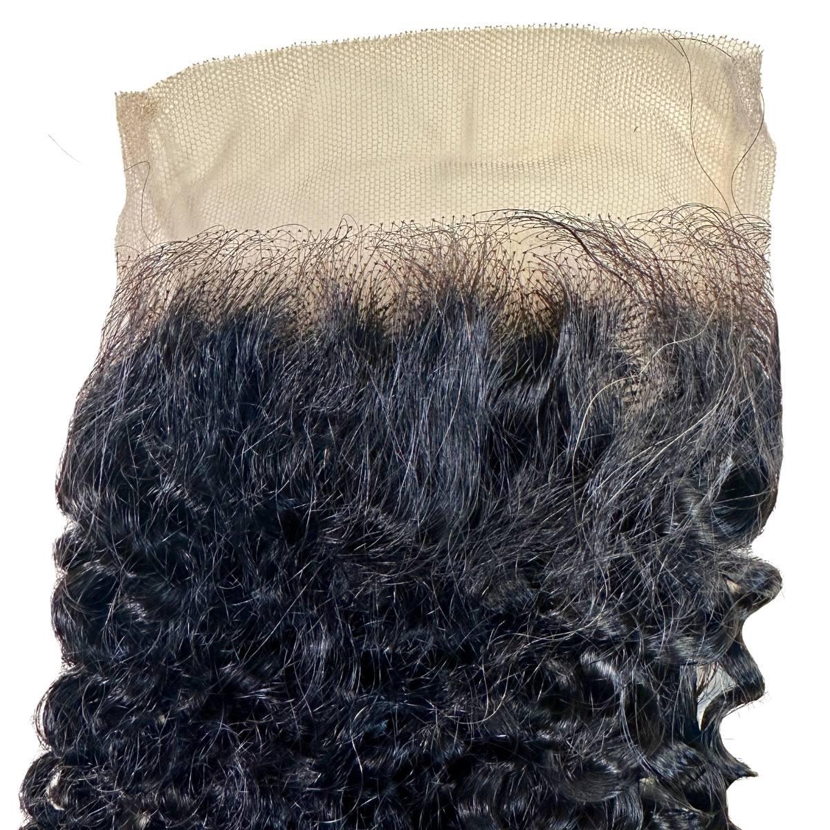 Textured Curly 4x4 Transparent Lace Human Hair Closure