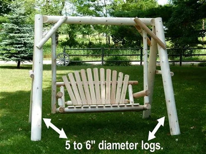 Wooden Porch Swing with Canopy