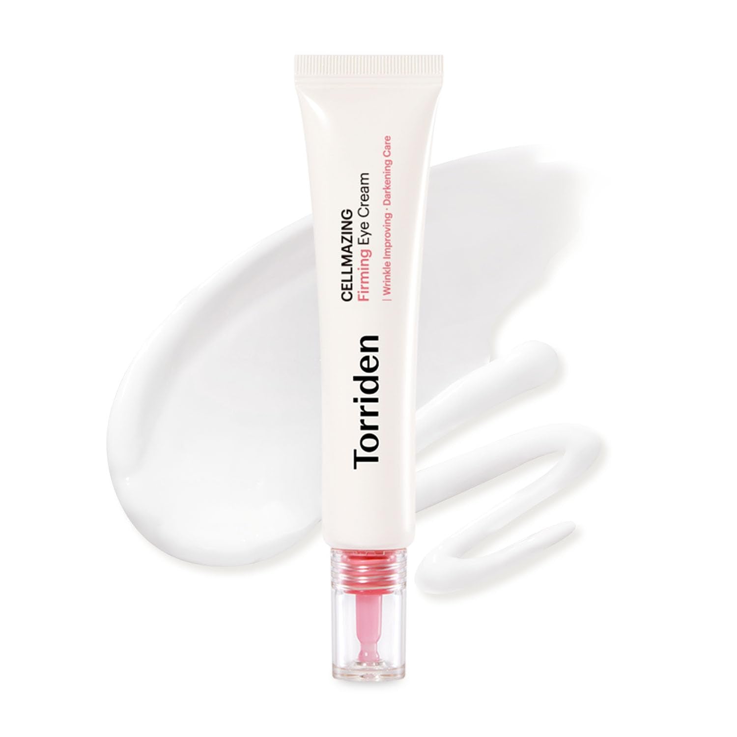 Torriden eye cream tube on a white background