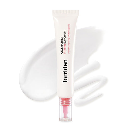 Torriden eye cream tube on a white background
