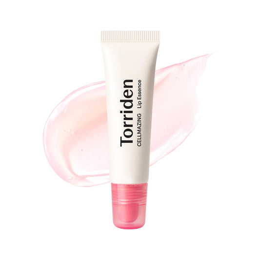 Torriden lip essence tube with pink cap on a white background