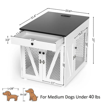Dog Crate End Table Wtih Drawer